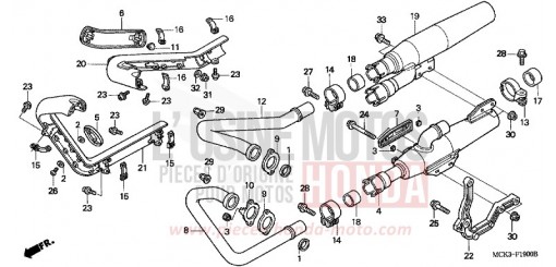 SILENCIEUX D'ECHAPPEMENT VT1100C22 de 2002
